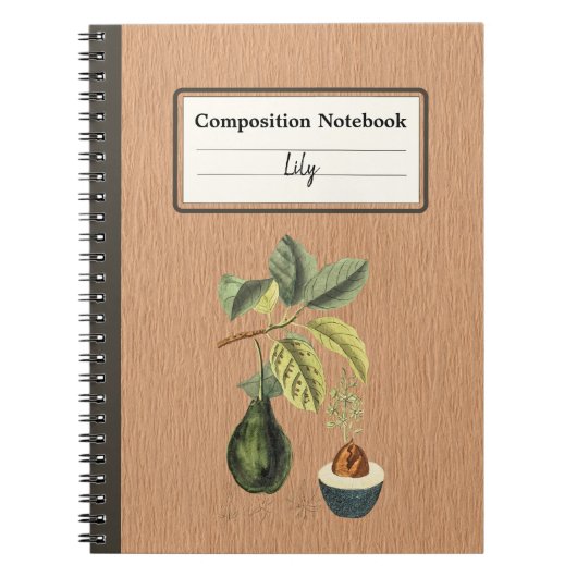 Carnet Un Avocado sur une branche Composition personnalis (Devant)