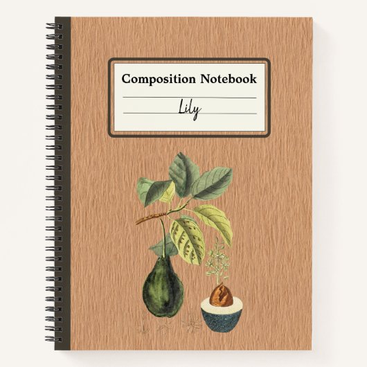 Carnet Un Avocado sur une branche Composition personnalis (Devant)