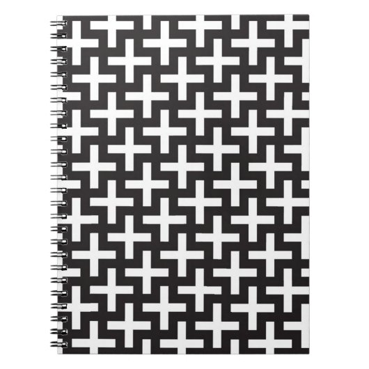 Carnet Un b&w modèle fait avec "plus" le signe (Devant)