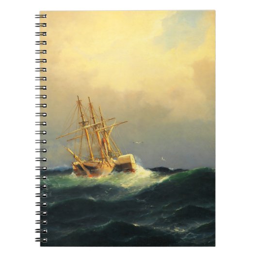 Carnet Un bateau à vapeur dans une tempête dans l'océan A (Devant)