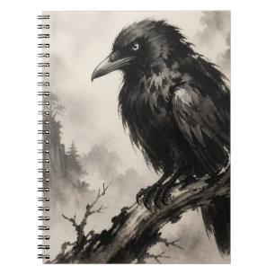 Carnet Un beau corbeau sur une branche