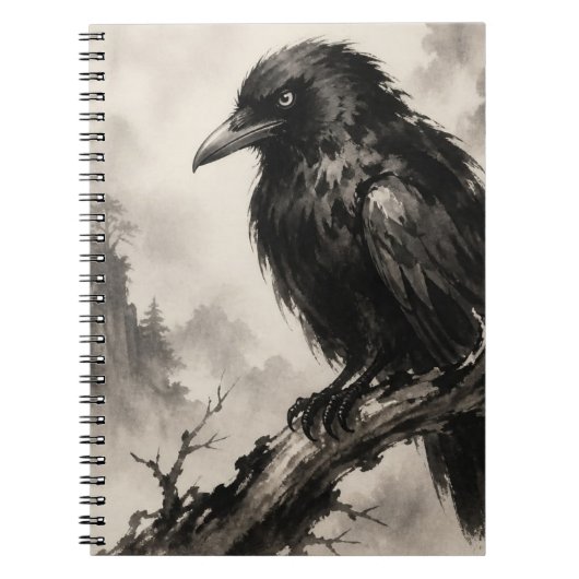 Carnet Un beau corbeau sur une branche (Devant)