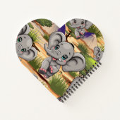 Carnet Un bébé éléphant qui sonne heureux dans la savane  (Dos)