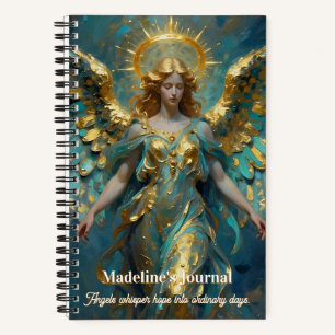 Carnet Un bel ange en or et turquoise