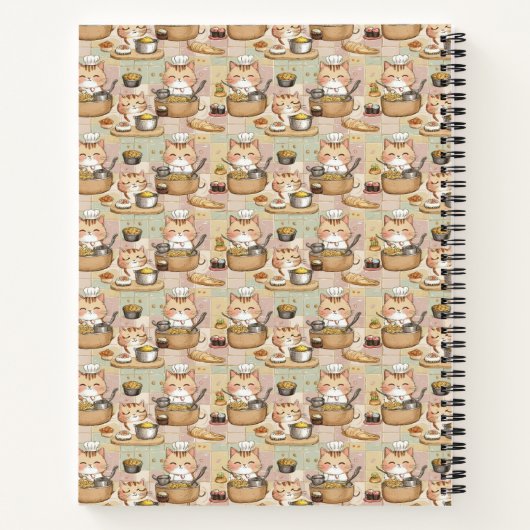 Carnet Un chats en chef motif mignon et transparent (Dos)