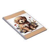 Carnet Un chiot mignon et joli dans les fleurs sauvages (Côté Droit)