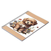 Carnet Un chiot mignon et joli dans les fleurs sauvages (Côté gauche)