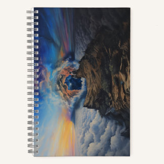 Carnet Un couple aimant assis au bord d'un pari de falais