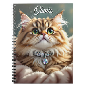 Carnet Un Cute Tabby Tabby Personnalisé Fluffé Chat