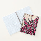 Carnet Un design cachemire décoratif avec rouge vif et ép (Intérieur)