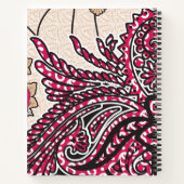 Carnet Un design cachemire décoratif avec rouge vif et ép (Dos)