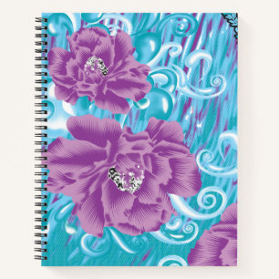 Carnet Un design textile dynamique avec violet et turq
