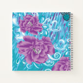 Carnet Un design textile dynamique avec violet et turq (Dos)