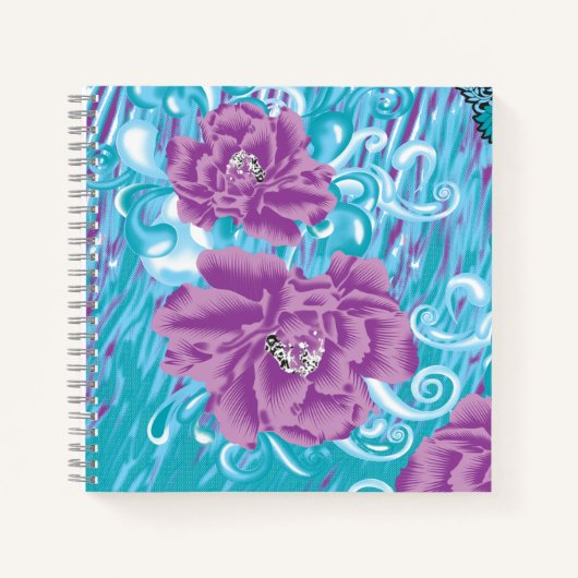 Carnet Un design textile dynamique avec violet et turq (Devant)