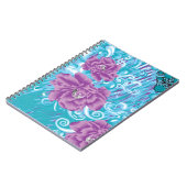 Carnet Un design textile dynamique avec violet et turq (Côté gauche)