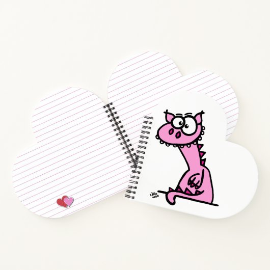 Carnet Un dragon mignon en rose (Intérieur)