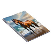 Carnet Un Étonnant Cheval Brown Sur La Plage, (Côté Droit)