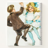 Carnet Un joyeux Noël - carte vintage, enfants dansants (Dos)