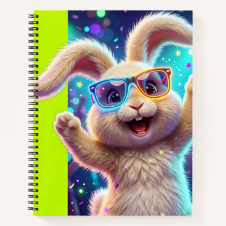 Carnet Un lapin avec des lunettes de soleil néon