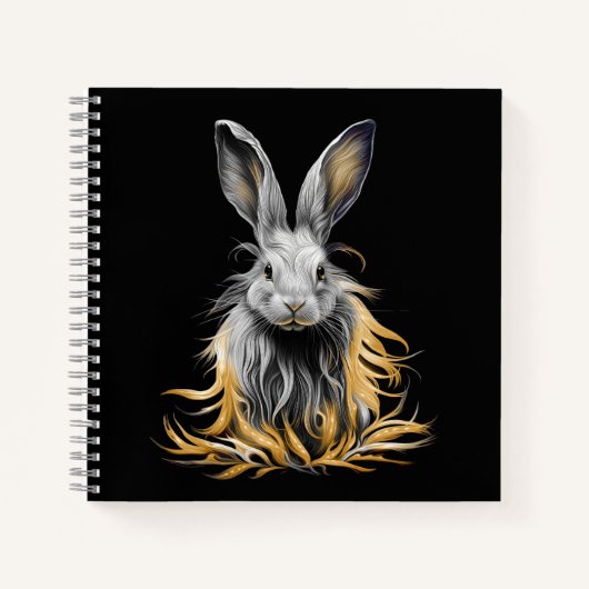 Carnet Un lapin gris génial en feu (Devant)