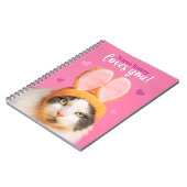 Carnet Un lapin vous aime Chat drôle dans les oreilles de (Côté gauche)