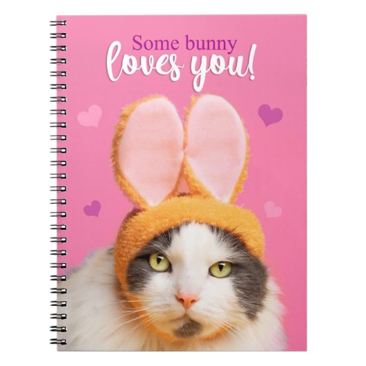 Carnet Un lapin vous aime Chat drôle dans les oreilles de (Devant)