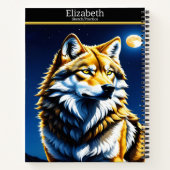 Carnet Un loup majestueux hurle au clair de lune (Dos)