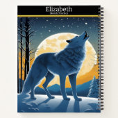 Carnet Un loup majestueux hurle sous le clair de lune (Dos)