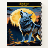 Carnet Un loup serpente la lune dans la nuit tranquille (Dos)