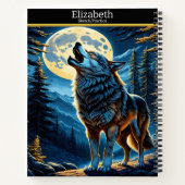 Carnet Un loup serpente la lune sous un ciel étoilé (Dos)