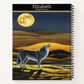 Carnet Un loup serpente la lune une nuit tranquille (Dos)
