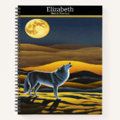 Carnet Un loup serpente la lune une nuit tranquille (Devant)