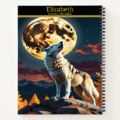 Carnet Un loup solitaire hurle à la pleine lune radieuse  (Dos)