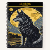Carnet Un loup solitaire hurle sous le clair de lune (Devant)