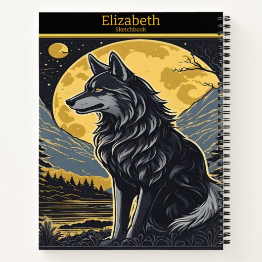 Carnet Un loup solitaire hurle sous le clair de lune (Dos)