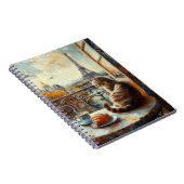 Carnet Un matin à Paris | Chat au gingembre dans un café (Côté Droit)