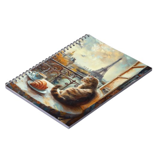 Carnet Un matin à Paris | Chat au gingembre dans un café (Côté gauche)