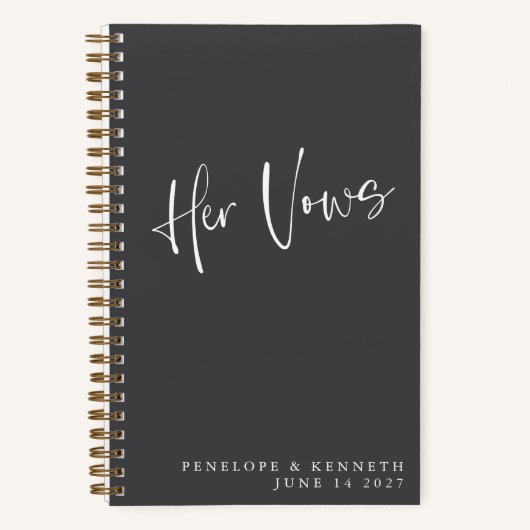 Carnet Un minimaliste noir personnalisé Mariage Ses Voeux (Recto)