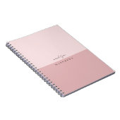 Carnet Un monogramme simple et élégant rose pâle (Côté Droit)