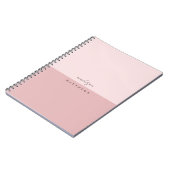 Carnet Un monogramme simple et élégant rose pâle (Côté gauche)