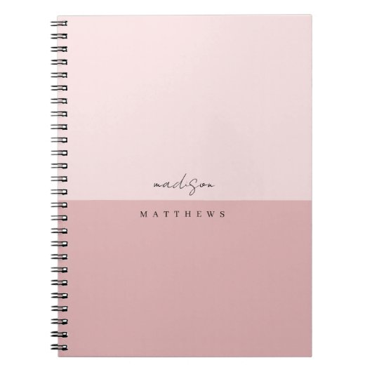Carnet Un monogramme simple et élégant rose pâle (Devant)