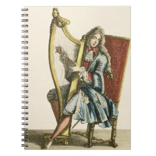 Carnet Un monsieur jouant l'harpe (gravure)