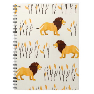 Carnet Un motif africain sans couture avec un lion mignon