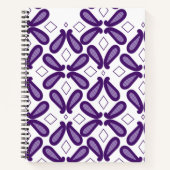 Carnet Un motif symétrique de couleur blanche et violette (Devant)