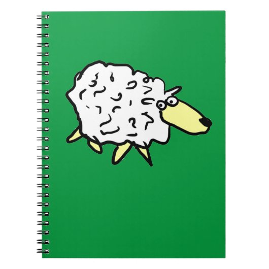 Carnet Un mouton amusant en forme de dessin animé (Devant)