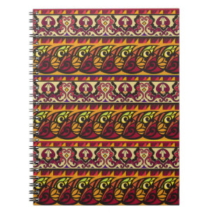 Carnet Un ornement ethnique sans couture rayé et coloré.