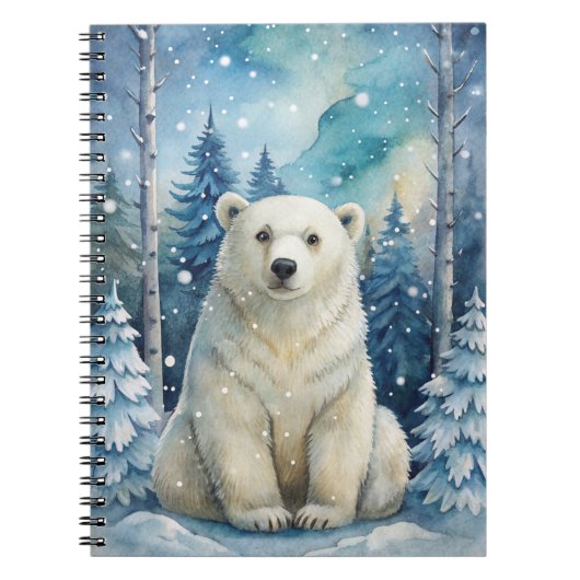 Carnet Un ours polaire en hiver (Devant)