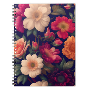 Carnet Un papier peint avec un motif floral 