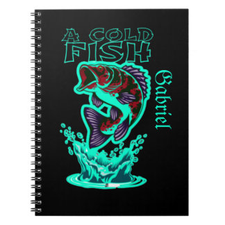 Carnet un poisson froid avec personnaliser d'art cool per