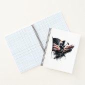 Carnet Un pompier américain.Drapeau des Etats-Unis. (Intérieur)